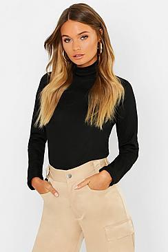 Boohoo Basic Loose Fit Turtle Neck Rib T-shirt