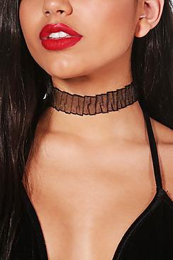 Boohoo Arabella Ruffled Chiffon Choker