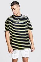Boohoo Oversized Stripe T-shirt With Reflective Slogan