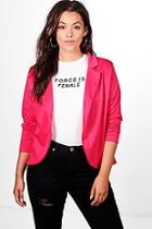 Boohoo Plus One Button Ponte Blazer
