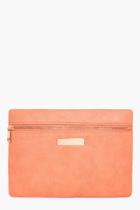 Boohoo Lily Zip Front Clutch Bag Coral