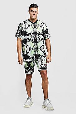 Boohoo Man Autograph Airtex Printed T-shirt & Short Set