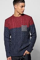 Boohoo Nepped Jumper With Fairisle Sleeves