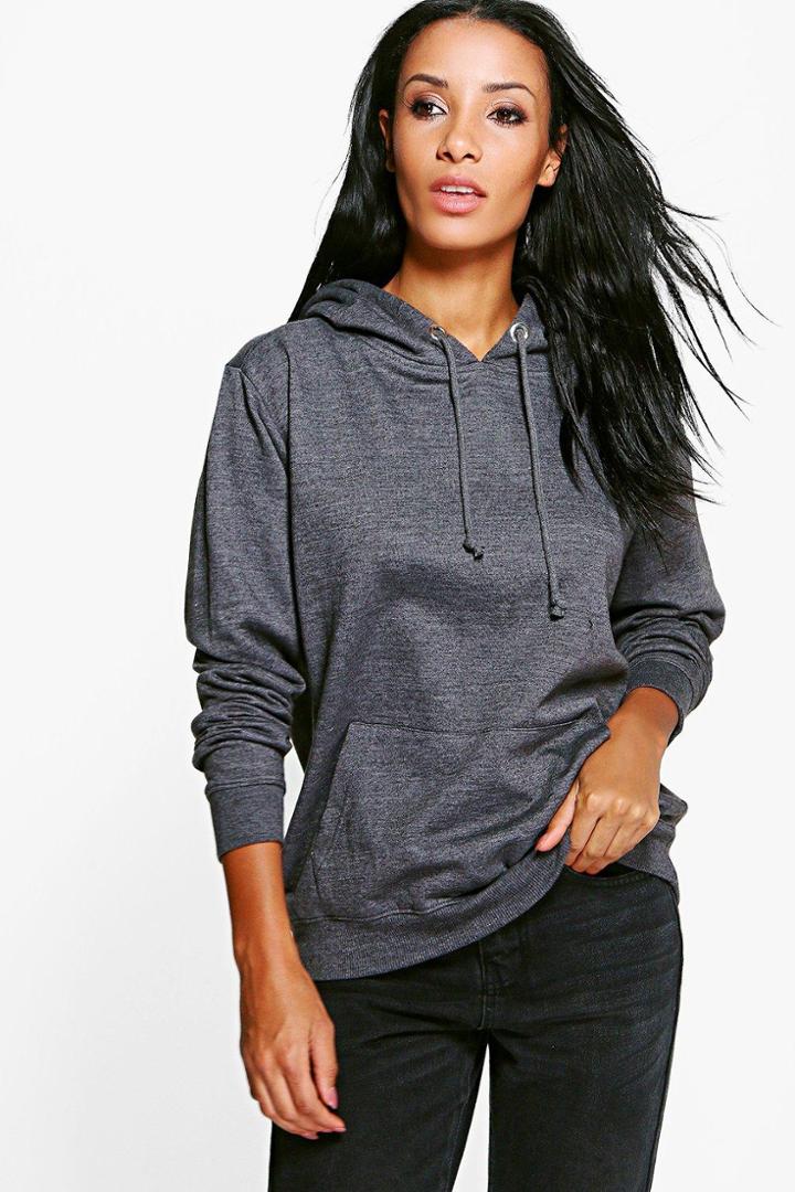 Boohoo Jessica Overhead Hoody Charcoal