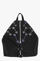 Boohoo Annie Arrow Embroidered Triangle Backpack Black