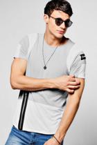 Boohoo Colour Block T-shirt With Zip Detail Grey