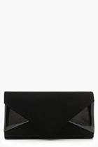 Boohoo Mixed Panel Clutch With Chain