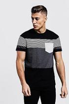 Boohoo Mixed Stripe T-shirt With Contrast Pocket