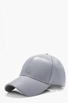 Boohoo Plain Pu Cap Grey