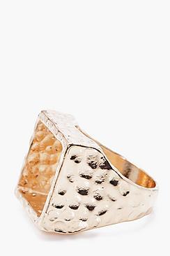 Boohoo Texture Square Geo Ring