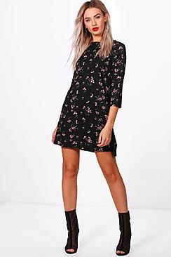 Boohoo Becky Floral Printed Shift Dress