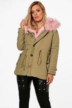 Boohoo Plus Kelly Fur Collar Parka