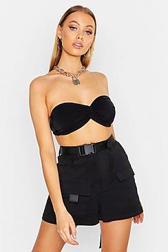 Boohoo Disco Slinky Twist Bandeau Top