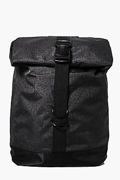 Boohoo Black Roll Up Backpack