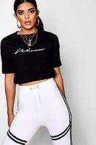 Boohoo Embroidered Woman Crop T-shirt