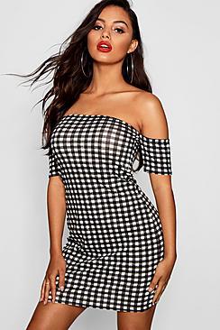 Boohoo Petite Alissa Gingham Bodycon Dress