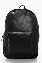 Boohoo Black Leather Look Backpack