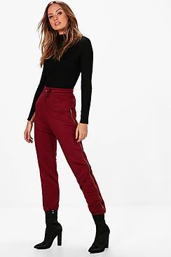 Boohoo Georgia Zip Side Loopback Joggers