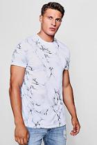 Boohoo Longline Marble Effect T-shirt