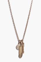 Boohoo Leaf And Arrow Charm Necklace Gold