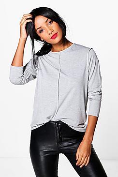 Boohoo Seam Detail Long Sleeve T-shirt