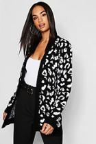 Boohoo Tall Leopard Print Edge To Edge Cardigan
