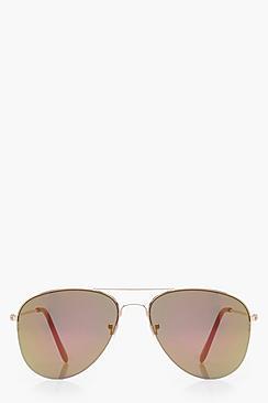 Boohoo Alexandra Purple Reflective Lense Aviators