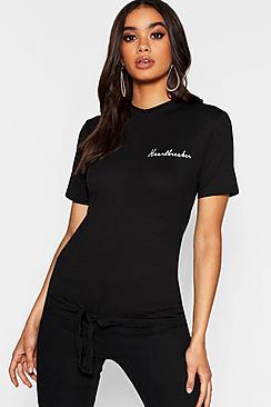 Boohoo Heartbreaker Slogan Pocket Placement T-shirt