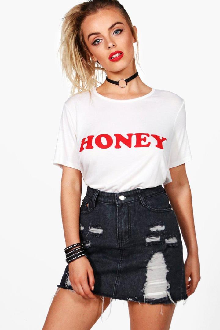 Boohoo Helen Ultra Distressed Micro Denim Skirt Black