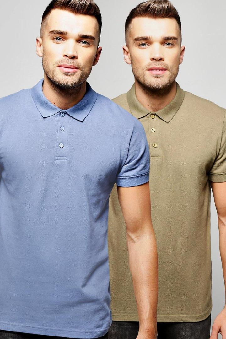Boohoo 2 Pack Short Sleeve Pique Polos Multi