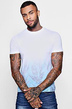 Boohoo Palm Print Faded T-shirt