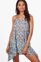 Boohoo Jasmine Pineapple Dip Hem Beach Dress