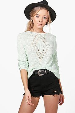 Boohoo Emma Fine Knit Cable Design Jumper