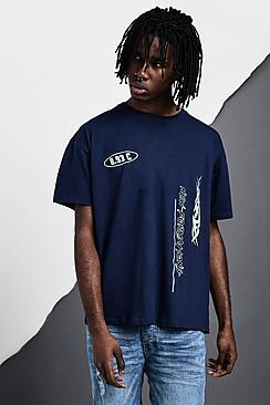 Boohoo Oversized Neon Placement Print T-shirt