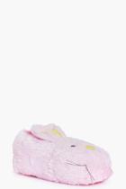 Boohoo Jessica Fluffy Bunny Novelty Slippers Pink