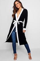 Boohoo Petite Rory Contrast Detail Duster