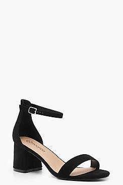Boohoo Freya Wide Fit Suedette Block Heels