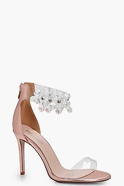 Boohoo Sophia Jewel Embellished 2 Part Heel