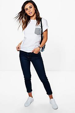 Boohoo Petite Tammy Slim Fit Mom Jean