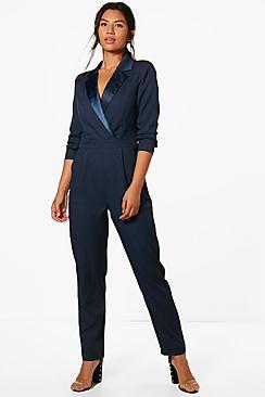 Boohoo Tailored Tux Jumpsuit