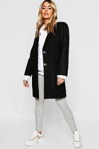 Boohoo Petite Wool Look Lined Chuck On Coat