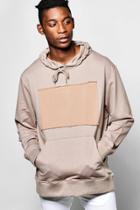 Boohoo Oversized Over The Head Hoodie With Patch Taupe