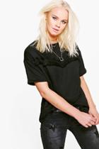 Boohoo Myah Frill Detail T-shirt Black