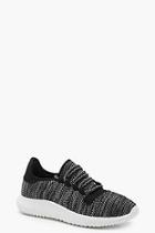 Boohoo Caroline Knitted Lace Up Trainers