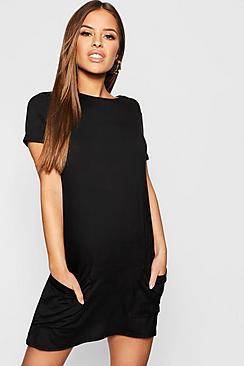 Boohoo Petite Pocket Front T-shirt Dress