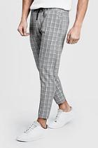 Boohoo Checked Tape  Cropped Smart Jogger