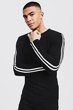 Boohoo Side Tape Ribbed Jumper