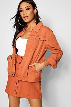 Boohoo Tobacco Oversized Denim Jacket