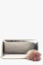 Boohoo Ava Metallic Pom Detail Purse Gold