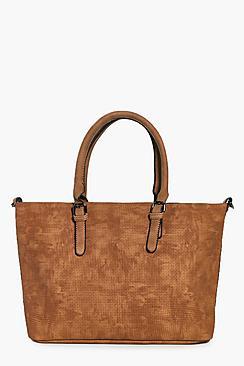 Boohoo Georgia Perforated Metallic Lined Shopper Bag